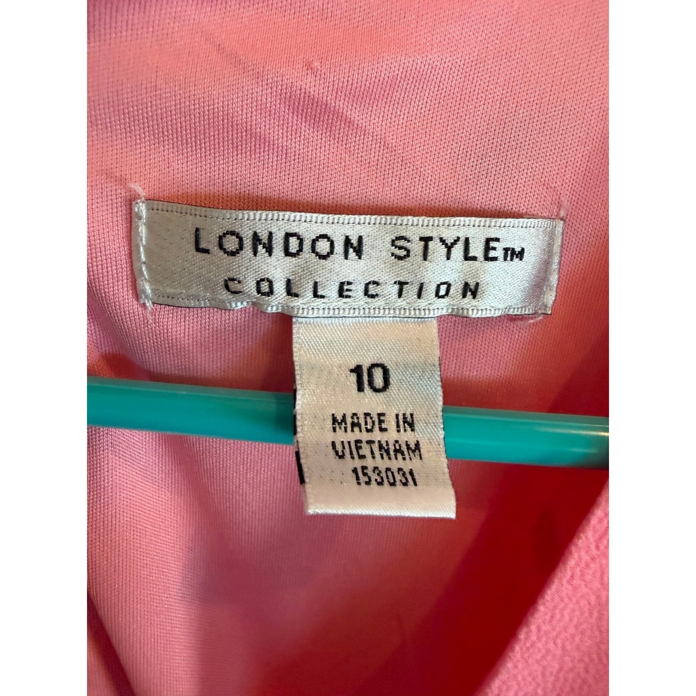 London Style Collection Pink Floral V-Neck Tiered Maxi Dress Size 10 - Picture 4 of 4